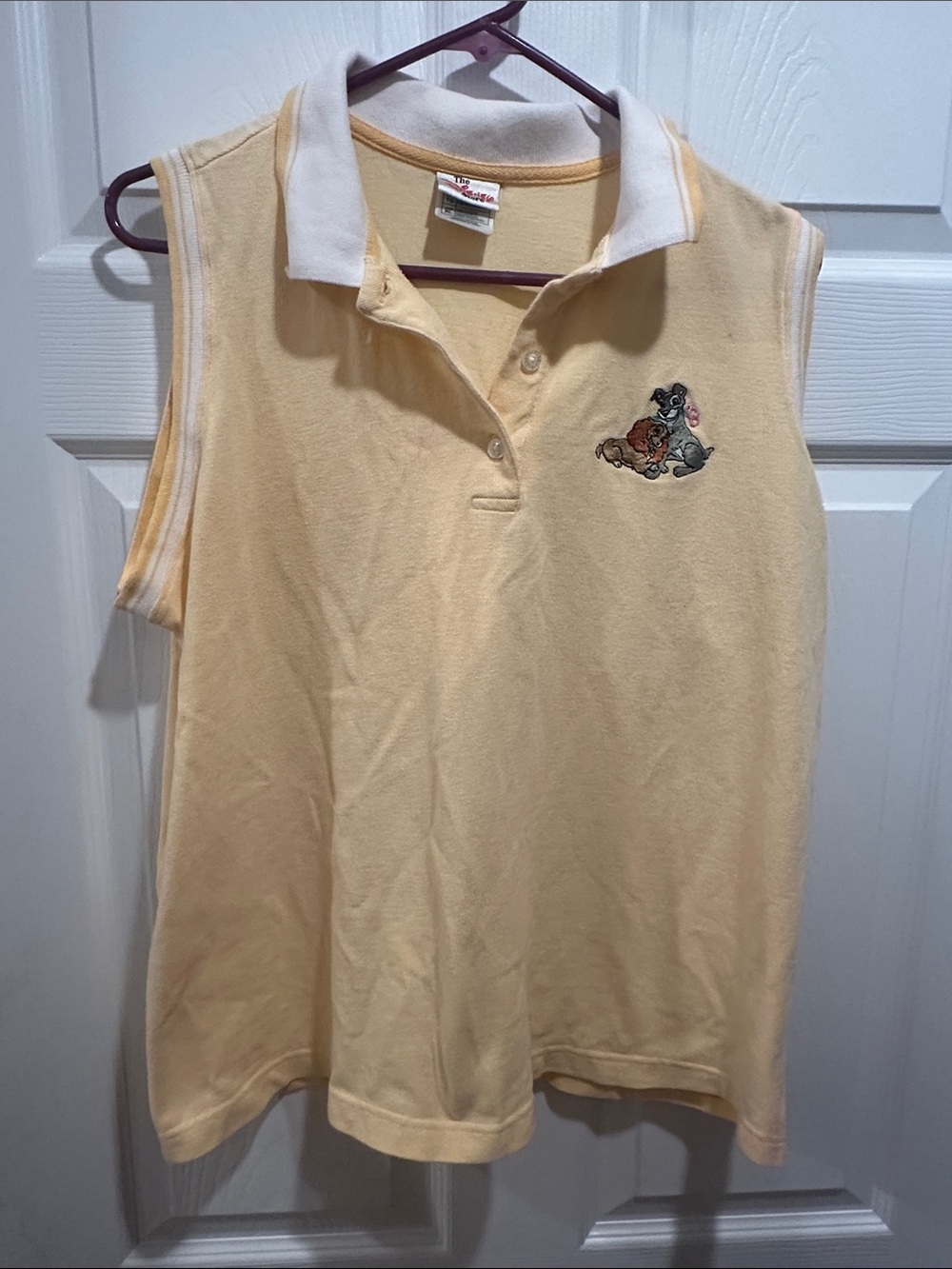 Disney Lady & the TrampSleevelessPolo Top in Pale Yellow